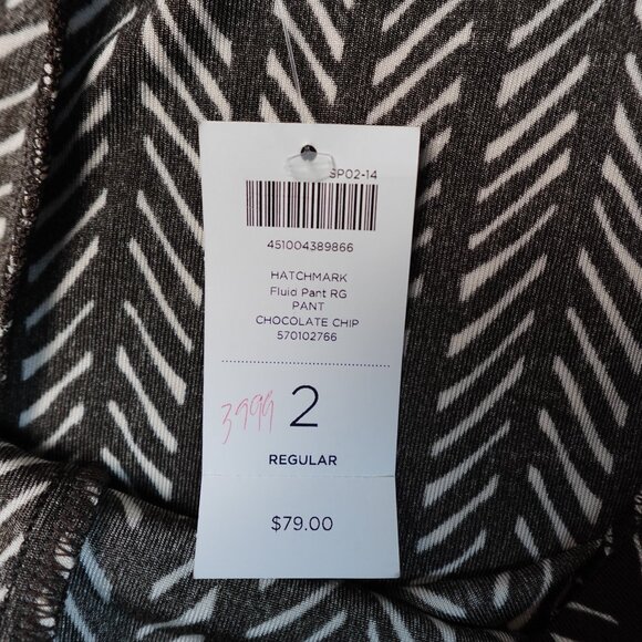 Chico's fluid travelers pants 2 striped zig zag print choc chip white 18 - Picture 5 of 14